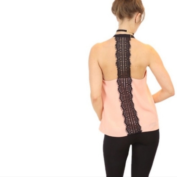 AQUA WOMEN'S RACERBACK LACE TOP BLOOMINGDALES - Picture 1 of 8